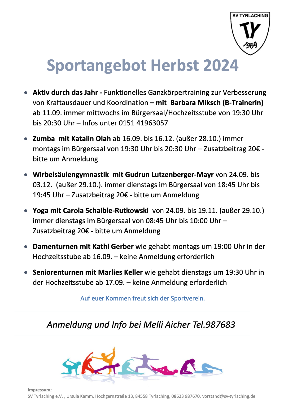 Sportangebot Herbst 2024