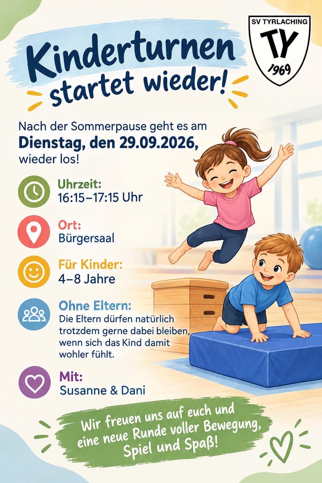 Kinderturnen startet wieder!